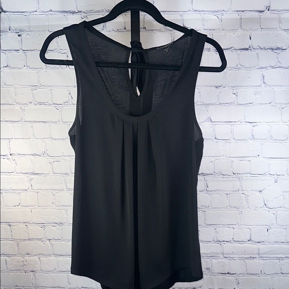 🖤 Express Black Pleated Back Tank – Size Small
